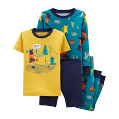 Домашняя одежда Carters Пижама для мальчика с животными (4 предмета) 1M045210/2M045210
