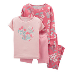 Домашняя одежда Carters Пижама для девочки с цветами (4 предмета)