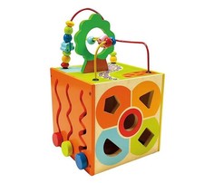 Деревянные игрушки Деревянная игрушка Bino многофункциональный куб 84189