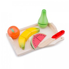 Деревянные игрушки Деревянная игрушка New Cassic Toys Игровой набор продуктов поднос с фруктами
