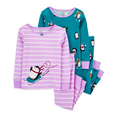 Домашняя одежда Carters Пижама для девочки с пингвинами (4 предмета) 1M693410