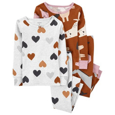 Домашняя одежда Carters Пижама для девочки с животными (4 предмета) 2M693510