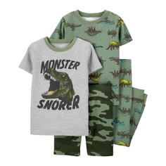 Домашняя одежда Carters Пижама для мальчика с динозаврами (4 предмета) 3L919810 Carters