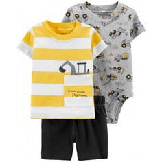 Комплекты детской одежды Carters Комплект для мальчика (футболка, боди, шорты) 1H350810