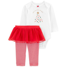 Комплекты детской одежды Carters Комплект для девочки 2 предмета (полукомбинезон, брюки)