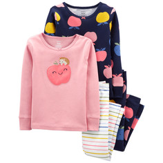 Домашняя одежда Carters Пижама для девочки с яблоками (4 предмета) Carters