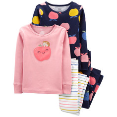 Домашняя одежда Carters Пижама для девочки с яблоками (4 предмета) Carters