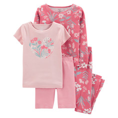 Домашняя одежда Carters Пижама для девочки с цветами (4 предмета) 3M062910