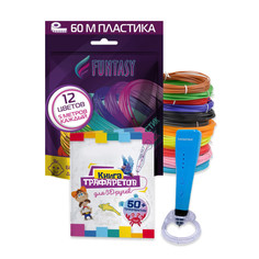 Наборы для творчества Funtasy Набор 3D-ручка Piccolo+ABS-пластик 12 цветов + Книжка с трафаретами