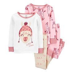 Домашняя одежда Carters Пижама для девочки с ламами (4 предмета) 2M693210