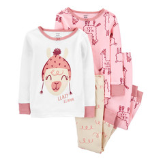 Домашняя одежда Carters Пижама для девочки с ламами (4 предмета) 1M693210