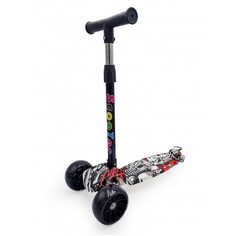 Трехколесные самокаты Трехколесный самокат Funky Toys с регулируемой ручкой свет 72 см S+S широкие колеса
