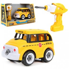 Радиоуправляемые игрушки Drift Конструктор-скрутка на радиоуправлении Школьный автобус со звуком