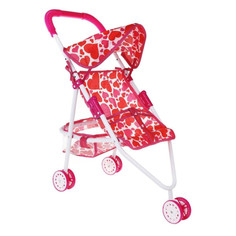 Коляски для кукол Коляска для куклы Наша Игрушка прогулочная Сердца с крышей M1418-14
