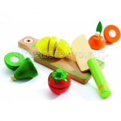 Деревянные игрушки Деревянная игрушка Djeco Игровой набор для разрезания Фрукты и овощи