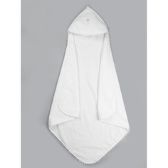 Крестильная одежда AmaroBaby Полотенце крестильное с уголком Little Angel Dream с кружевом silver 90х90