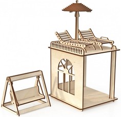 Кукольные домики и мебель ХэппиДом Пристройка с мебелью и качелями Premium