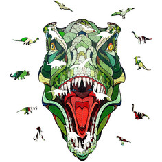Пазлы Eco Wood Art Деревянный пазл-головоломка Ewa Динозавр T-Rex Xl 40x24 см коробка-шкатулка
