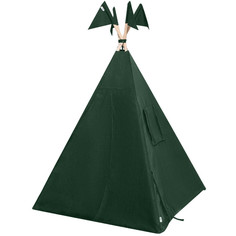 Палатки-домики VamVigvam Большой вигвам из льна с окном и карманом + флажки 130x130