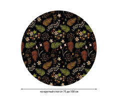 Товары для праздника JoyArty Скатерть на кухонный стол Листья на темном фоне круглая на резинке 75x100 см