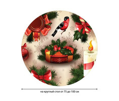 Товары для праздника JoyArty Скатерть на кухонный стол Новогодний дух круглая на резинке 75x100 см