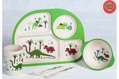 Посуда Крошка Я Набор бамбуковой посуды Динозаврики (5 предметов)