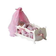 Кроватки для кукол Кроватка для куклы ПК Лидер Diamond princess Колыбелька с постельным бельем и балдахином 71519/72519