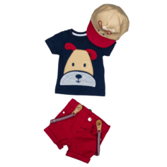 Комплекты детской одежды Cascatto Комплект одежды для мальчика (футболка, бриджи, бейсболка, декоративные подтяжки) G_KOMM18