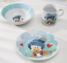 Посуда Доляна Набор детской посуды Пингвинёнок (3 предмета)