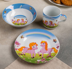 Посуда Доляна Набор детской посуды Пони (3 предмета)