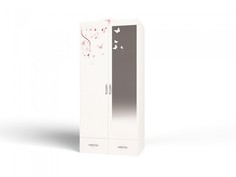 Шкафы Шкаф ABC-King 2-х дверный Фея с зеркалом с бабочками