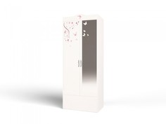 Шкафы Шкаф ABC-King 2-х дверный Фея 1 с зеркалом с рисунком бабочки