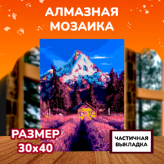 Картины своими руками Lori Алмазная мозаика Лавандовое поле 40х30 см Лори