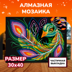 Картины своими руками Lori Алмазная мозаика Павлин 40х30 см Лори