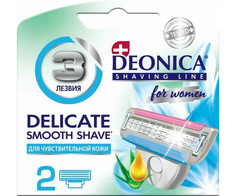 Косметика для мамы Deonica For Women Сменные кассеты для бритья 3 лезвия 2 шт.