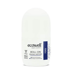 Косметика для мужчин Ecowell Органический шариковый дезодорант для мужчин Roll-On organic sertified 75 г