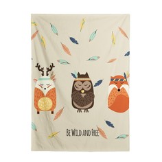 Пледы Плед JoyArty Мягкий плюшевый плед Сова олень и лиса велсофт 130x180 см