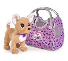 Мягкие игрушки Мягкая игрушка Chi-Chi Love собачка Путешественница с сумкой-переноской 20 см