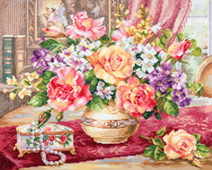 Наборы для вышивания Алиса-К Набор для вышивания Розы в гостиной 39х33 см