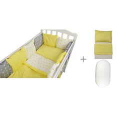 Комплекты в кроватку Комплект в кроватку Forest kids для овальной кроватки Milky Way (18 предметов) с постельным бельем и наматрасником