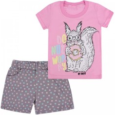 Комплекты детской одежды Babycollection Костюм для девочки Кролик с донат (футболка, шорты)