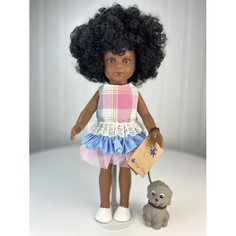 Куклы и одежда для кукол Lamagik S.L. Кукла Нэни в летнем платье с собачкой 33 см