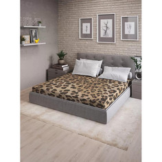 Простыни Ambesonne Натяжная простыня на двуспальную кровать Леопардовое окружение 200х180 см