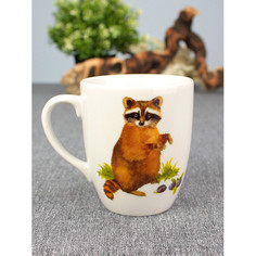 Посуда и инвентарь Думай о хорошем Кружка Енот 300 мл