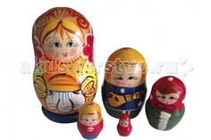 Деревянные игрушки Деревянная игрушка RNToys Матрешка Семья матушка 5 в 1