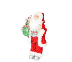 Новогодние украшения Maxitoys Дед Мороз в красной шубке с подарками и конфетой 45 см