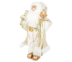 Новогодние украшения Maxitoys Дед Мороз в длинной золотой шубке с подарками и посохом 60 см
