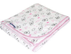 Пледы Плед Mini World двухслойный Звездочки/Горошек 100х100 см