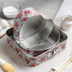 Выпечка и приготовление Доляна Набор форм для выпечки разъёмных Розарий 3 шт.