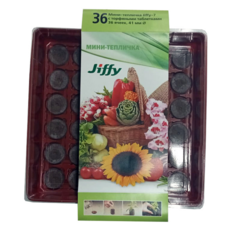 Товары для дачи и сада Jiffy Мини-теплица квадратная с торфяными таблетками 41 мм 36 ячеек